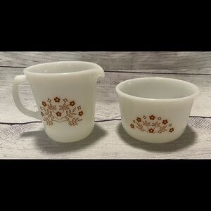 Pyrex Corning Summer Impressions CreamerSugar Bowl